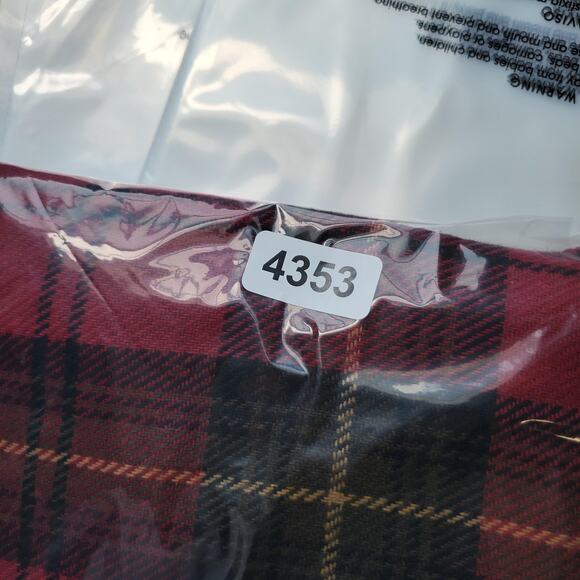 Double D Ranch Skirt Womens 8 Red Plaid Wool Blend Fringe Blanket Western - Picture 8 of 8